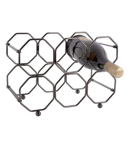Wijnrek Honeycomb - IJzer Smokey Grijs, opvouwbaar - 31x16,5x22cm