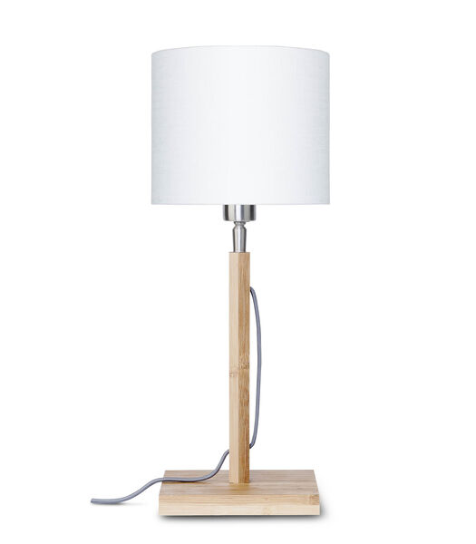 Tafellamp Fuji - Wit/Bamboe - Ø18cm