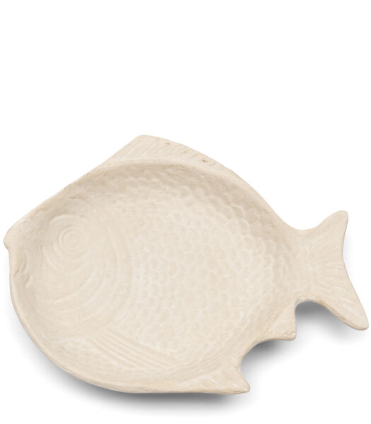 Lovely Fish - Plat décoratif blanc bol profond en papier mache poisson