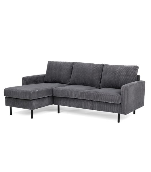 Moquette - Sofa - 3-zitbank - chaise longue links of rechts - ribfluweel - antraciet
