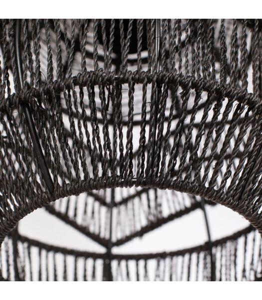 Lampe à suspension - Corde en papier - Noir - 27x25x25 cm - Adelaide