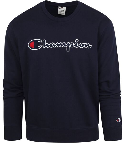 Sweater Script Donkerblauw Logo