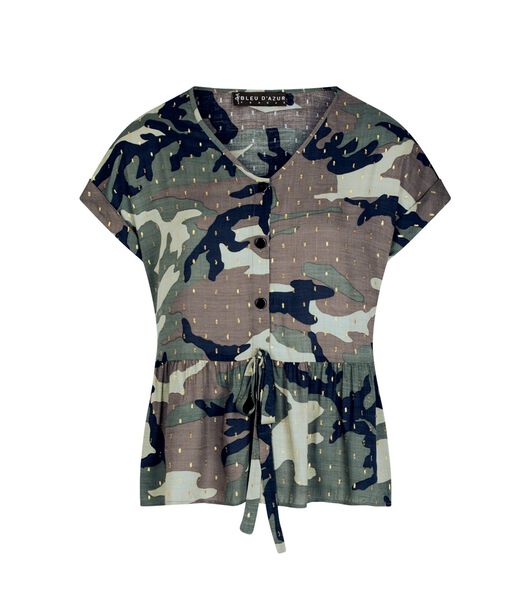 Glinsterende blouse in militaire stijl OFFICER