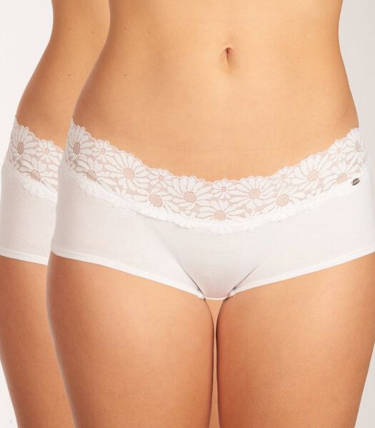 Short 2 pack Every Day Cotton Lace Boyleg Shorts