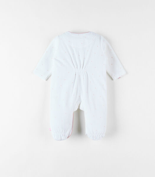 1-delige pyjama uit fluweel met Popsie, ecru
