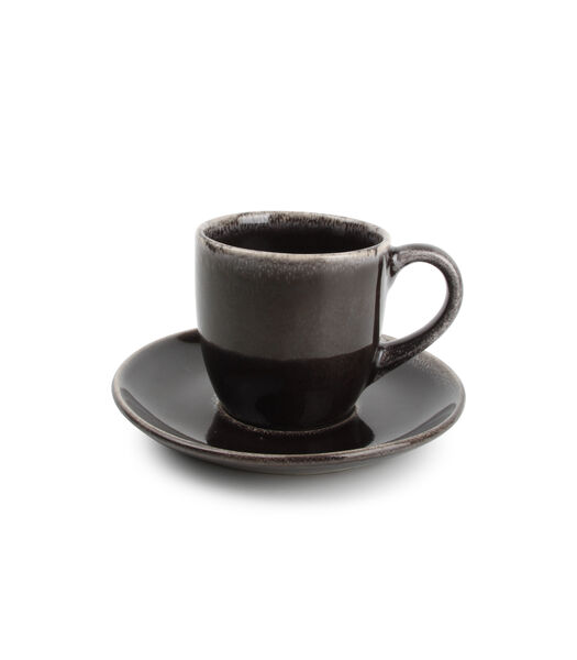 Tasse 22cl et soucoupe noir Artisan - (x4)