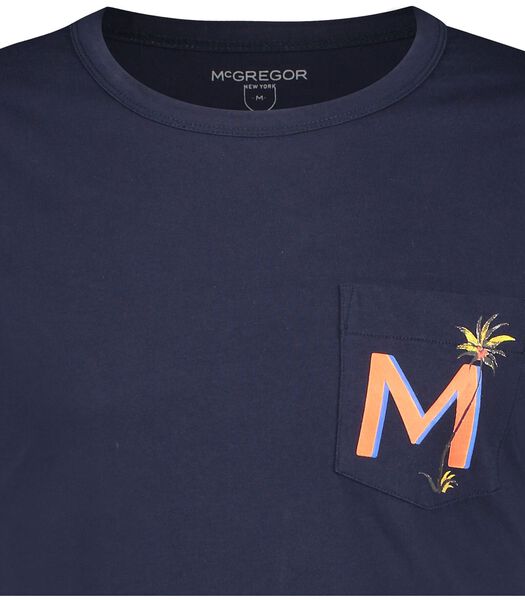 McGregor T-Shirt Poche Logo Bleu Foncé