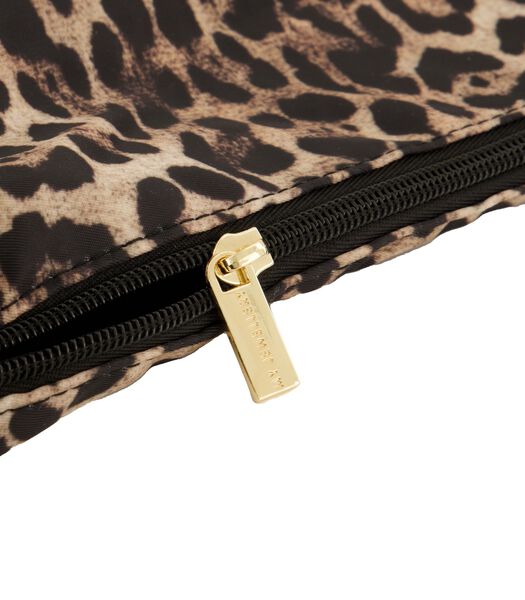 Bruine crossbody tas met luipaard print