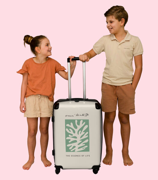 Bagage à main Valise avec 4 roues et serrure TSA (Matisse - Art - Vert - Corail - Abstrait)