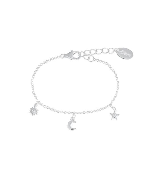 Armband pour fille, argent 925 sterling, zirconium synth. | lune