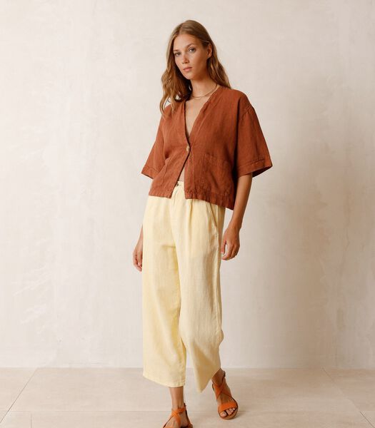 LINNEN CROP OVERSHIRT