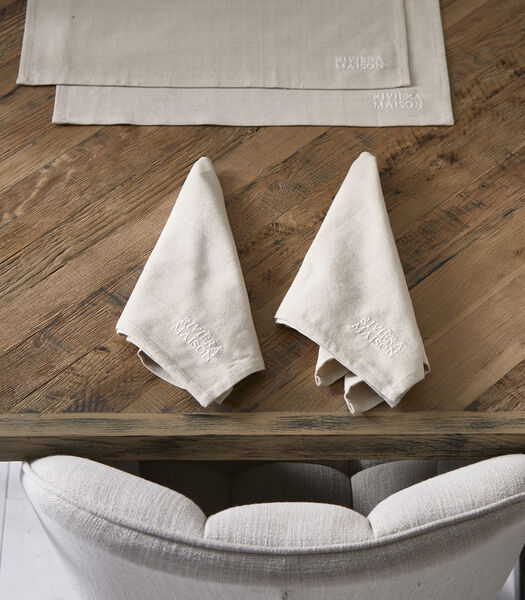 Serviettes de table en coton en tissu unis - Whisper Flax
