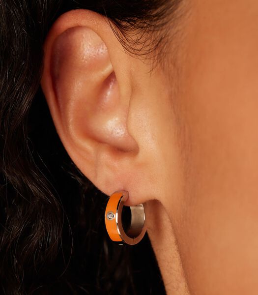 Femmes - Boucle d'oreille avec placage - Zircone