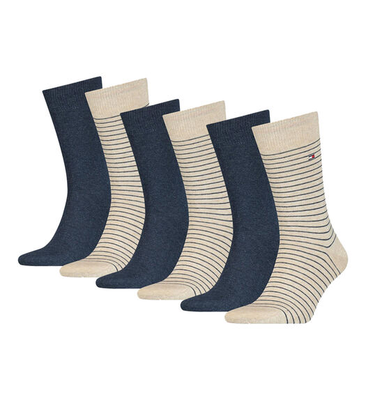 Chaussettes pour homme petites rayures (lot de 6) Beige