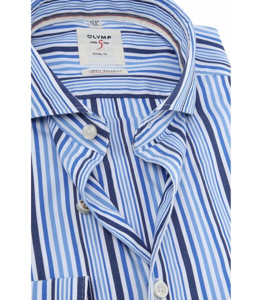 OLYMP Chemise Level 5 Rayures Bleu