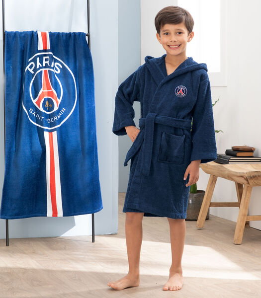 Peignoir à capuche pour enfant 100% coton, Paris Saint Germain TRICOLORE