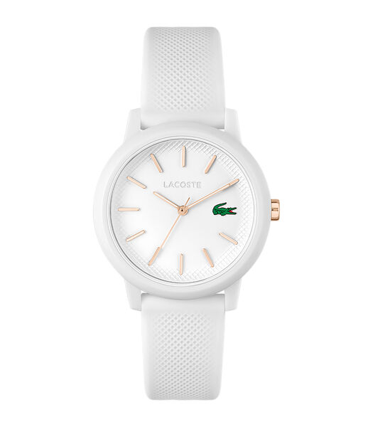 Ladies Lacoste.12.12 wit op wit silicone 2001211