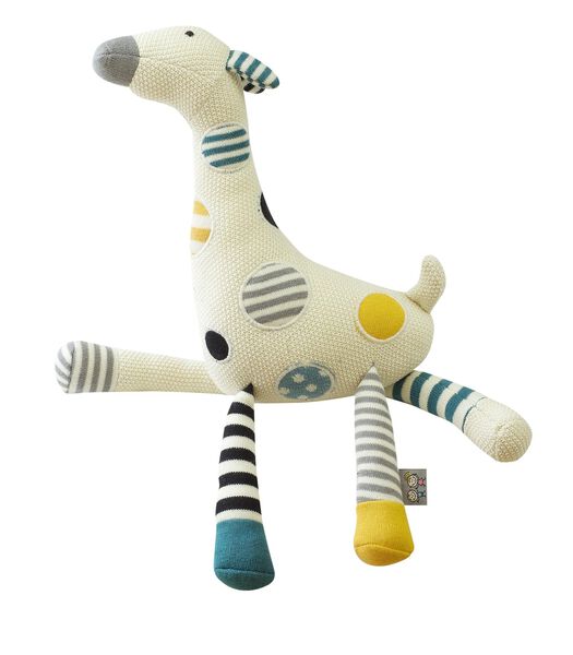 Peluche en coton tricot - Doudou Girafe