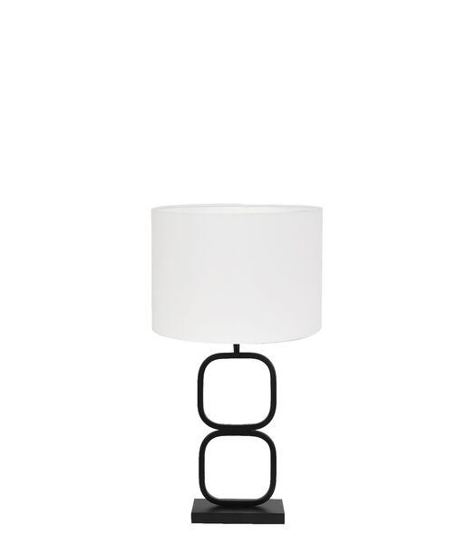 Lampe de table Lutika/Polycotton - Noir/Blanc - Ø30x67cm