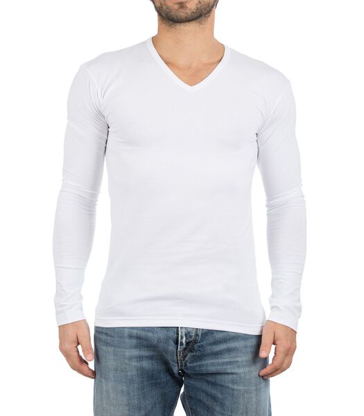 Alan Red T-Shirt Oslo Col-V Manches Longues