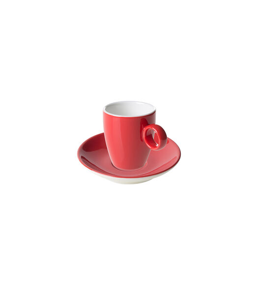 Tasse à espresso et soucoupe  Bart Color Cafe 6,5 cl - 11 cm Porcelaine rouge 2 pièce(s)