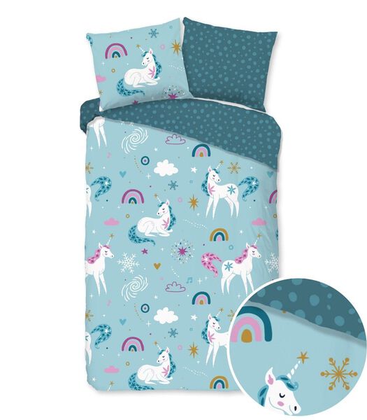 Housse de couette Snowycorn Blue Flanelle