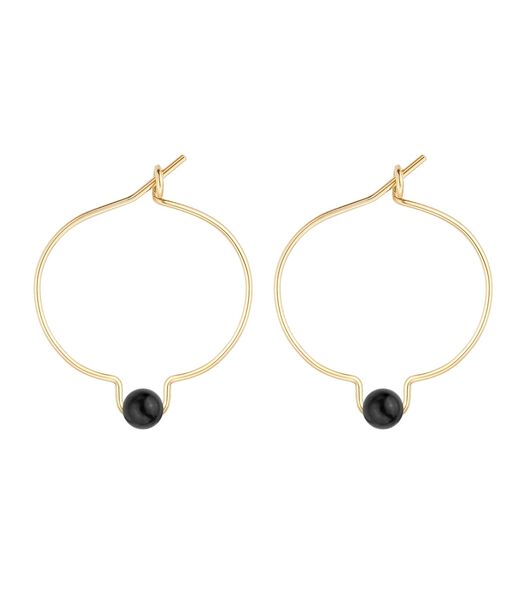 Boucles d'oreilles Tourmaline Noire sur fil d'Or 14K gold-filled