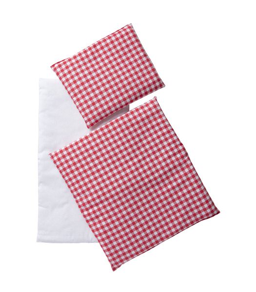 Linge de lit rouge/blanc à carreaux 3 pièces - Rouge