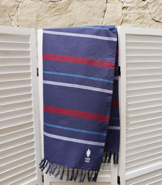 Fouta de bain 100% coton, EQUIPE DE FRANCE OLYMPIQUE TRICOLORE