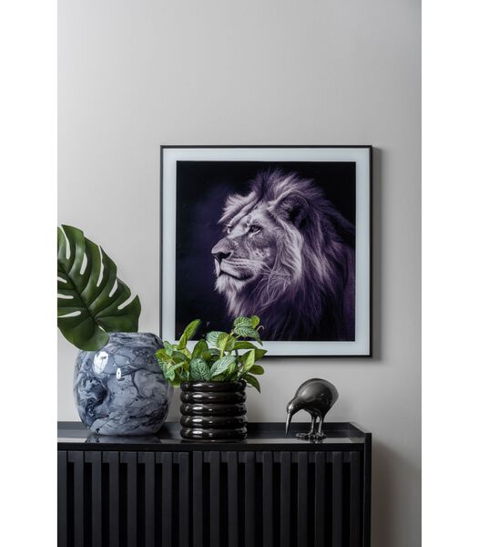 Décoration murale Lion - Noir - 2x50x50cm