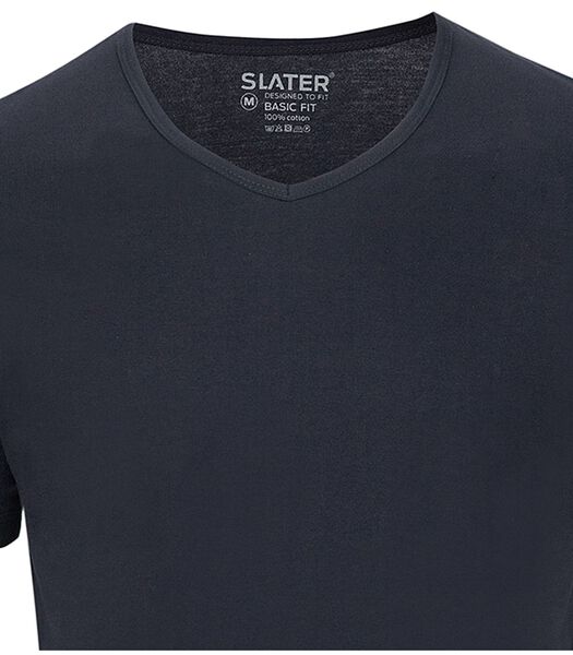 Slater T-shirts Basique Lot de 2 Col-V Marine