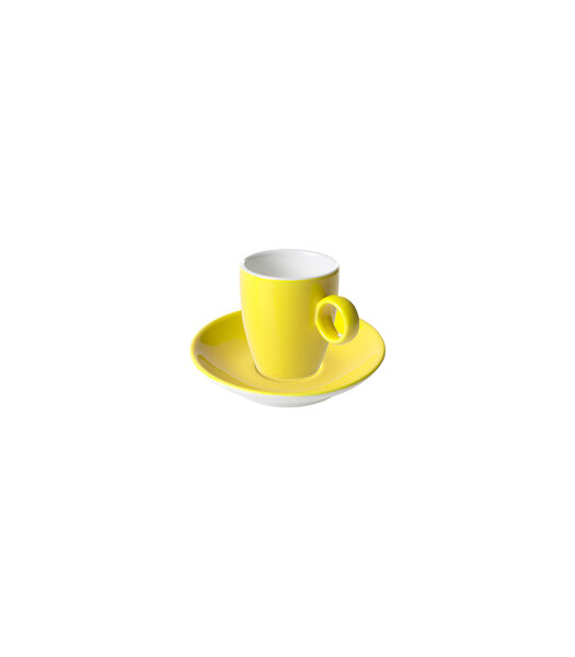 Tasse à espresso et soucoupe  Bart Color Cafe 6,5 cl - 11 cm Porcelaine jaune 2 pièce(s)