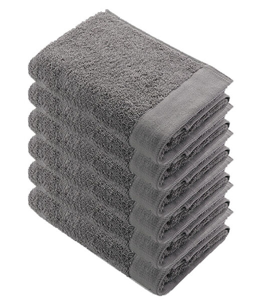 Lot de 6 Remade Cotton serviettes de bain 70x140 Taupe