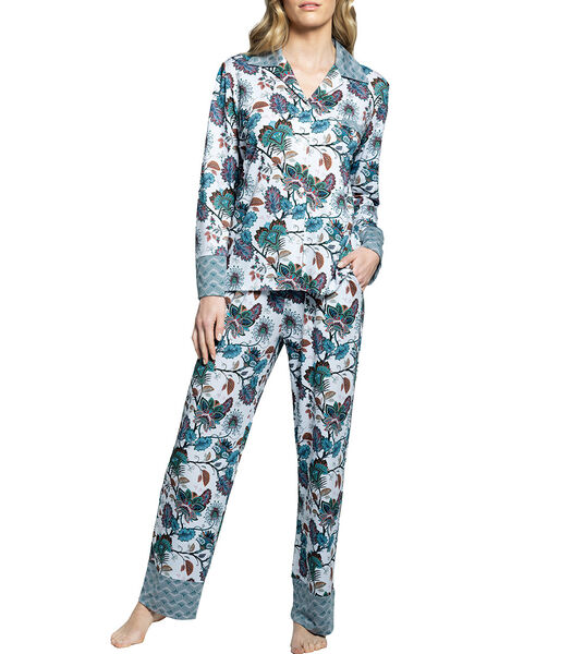 Lange pyjamaset met bloemenprint van modal Christie