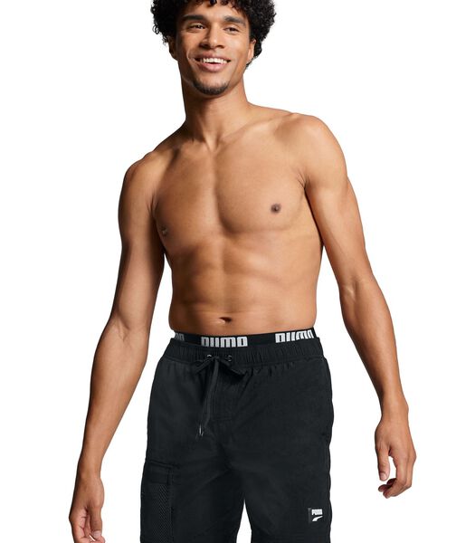 Short de bain utilitaire Mid Shorts pour homme Noir