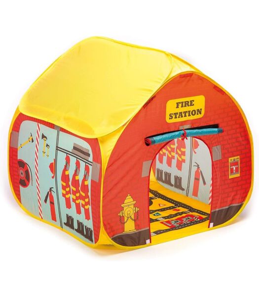 Pop It Up Brandweerstation - Speeltent met bedrukte Bodem - Snel opbouwen & afbreken door pop-up mechanisme - Voor jongens & meisjes