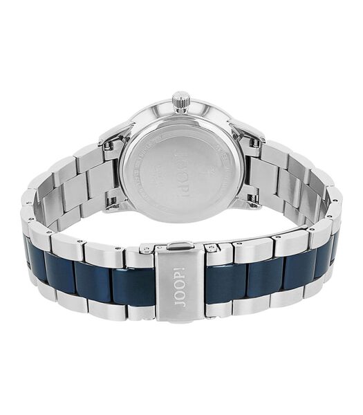 Quartz horloge voor dames, roestvrij staal IP blauw
