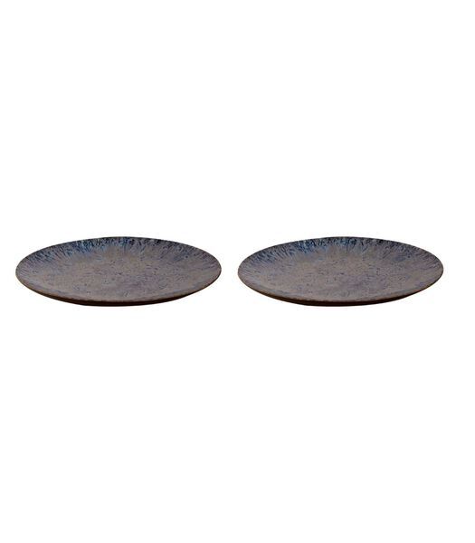 Bord Lester 27 cm Blauw Zwart Stoneware 2 stuks