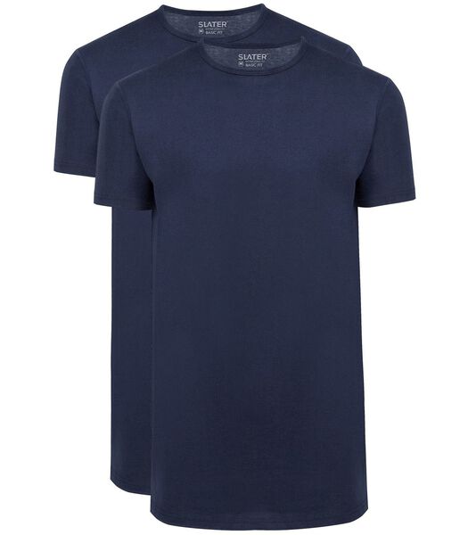 2-pack T-shirt Basic Extra Lang O-neck Navy