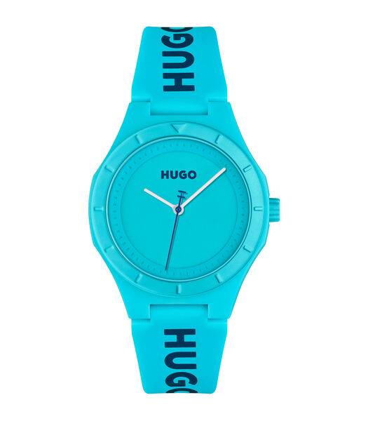 Horloge met siliconen armband blauwe wijzerplaat 1540166