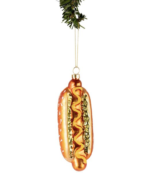 Kerstbal Hot Dog 14 cm