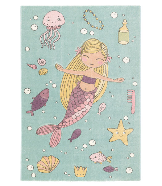 Maui Kids - Tapis d'enfant  - Sirène Vert Pastel Menthe