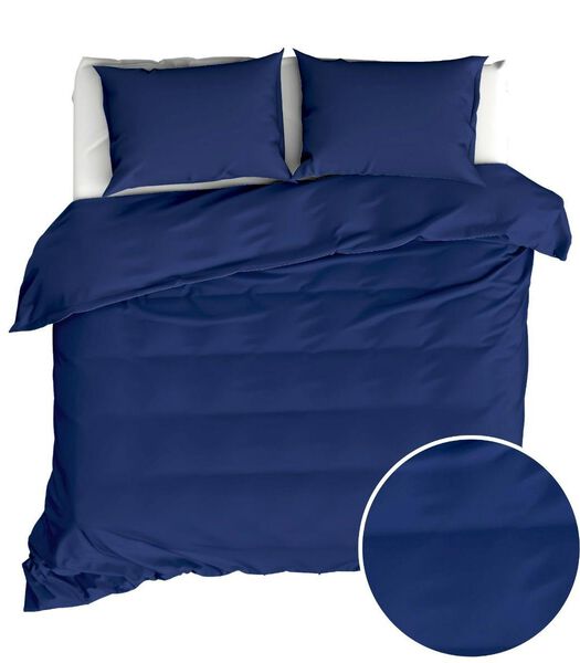 Housse de couette Basil Navy Blue Percale de coton