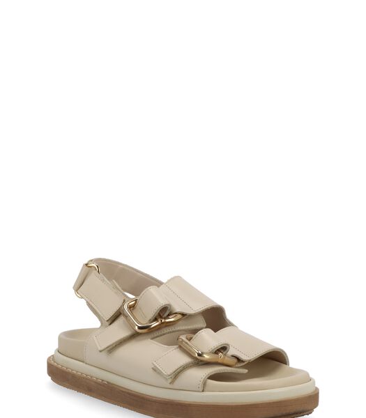 Harper gebroken witte lederen sandalen