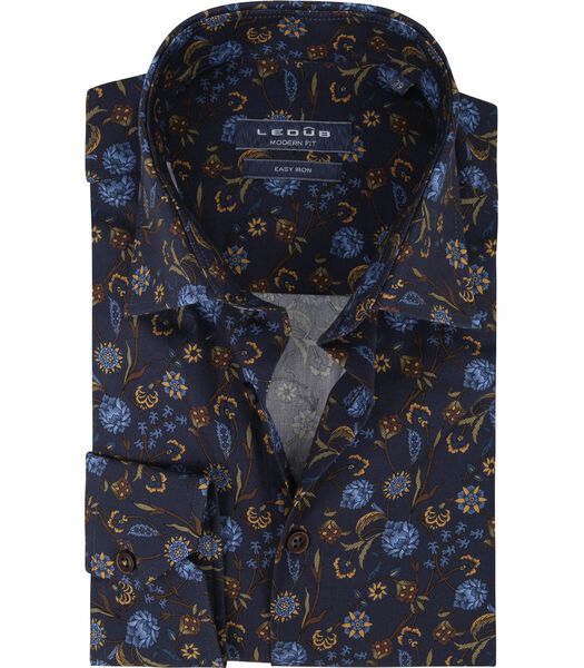 Chemise Fleurs Bleu Foncé