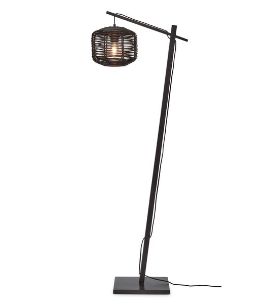 Vloerlamp Tanami - Bamboe/Rotan Zwart - 55x30x150cm