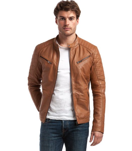 FLASH Blouson Flash style motard en cuir