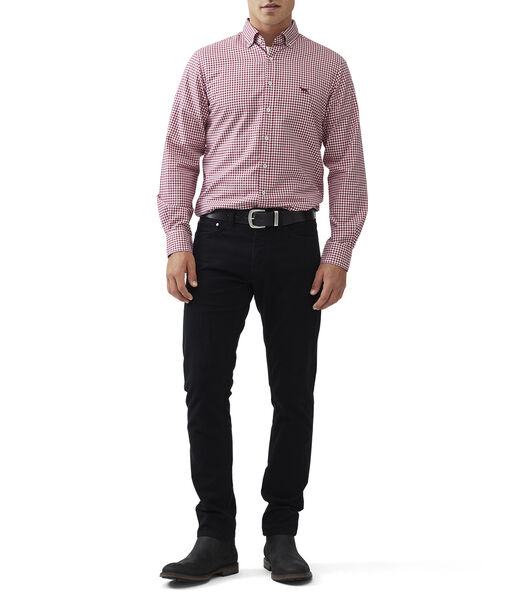 Chemise slim en coton oxford à carreaux Gunn