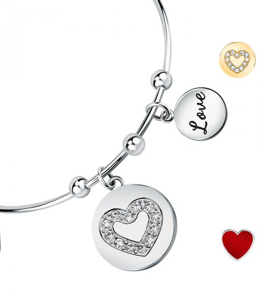 925 Zilveren armband, YG waterplating LOVE