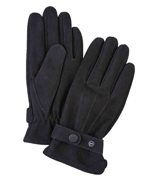 Profuomo Gants Laine Noir Cuir